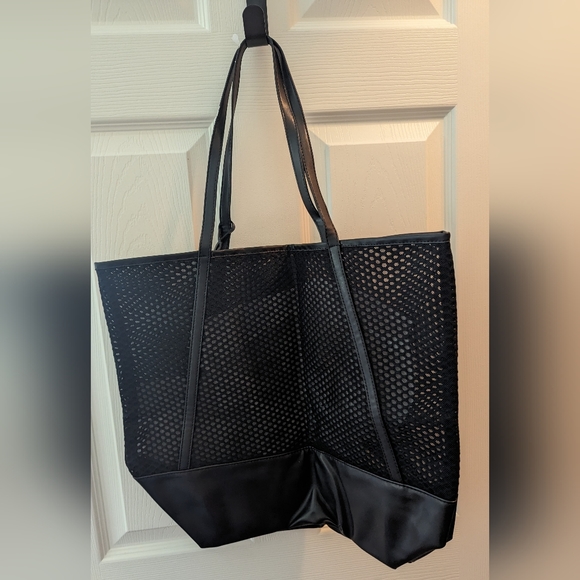 Victoria's Secret Black Mesh Tote Bag - Picture 2 of 3